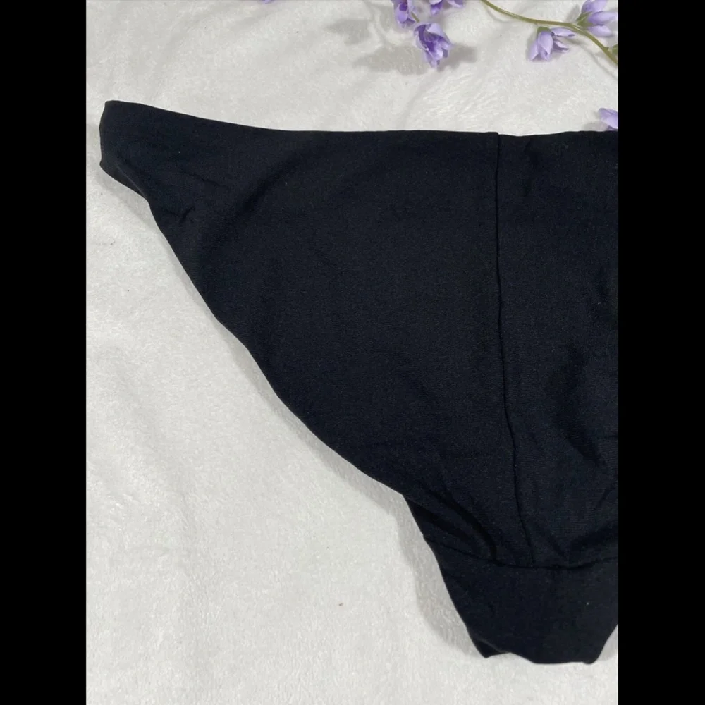NEW $78 Robin Piccone Ava Bikini Bottoms‎ in Black [SZ Large ]